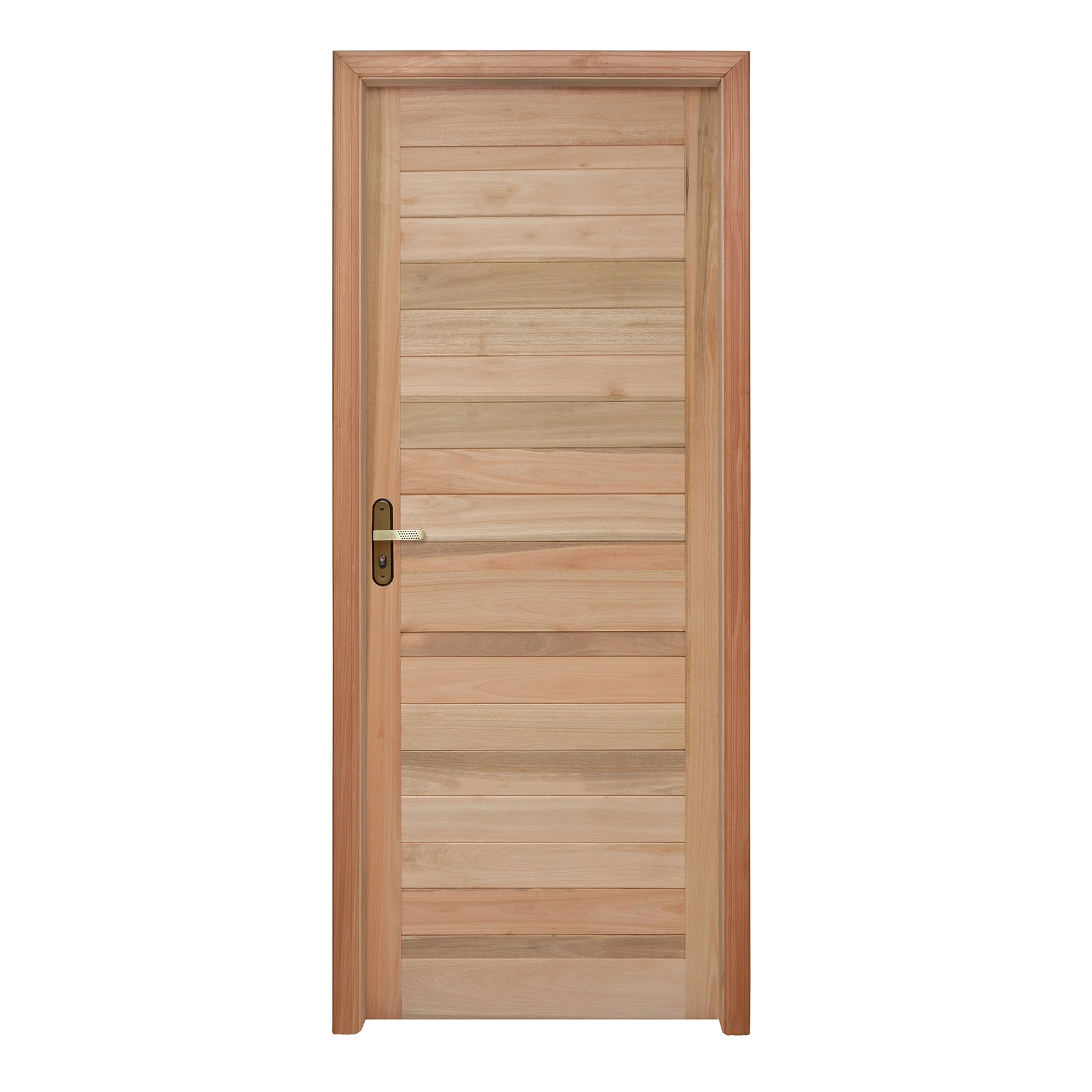 Kit Porta Madeira de Giro Direito Marrom 213x84cm com Batente EWK P28 Rondosul