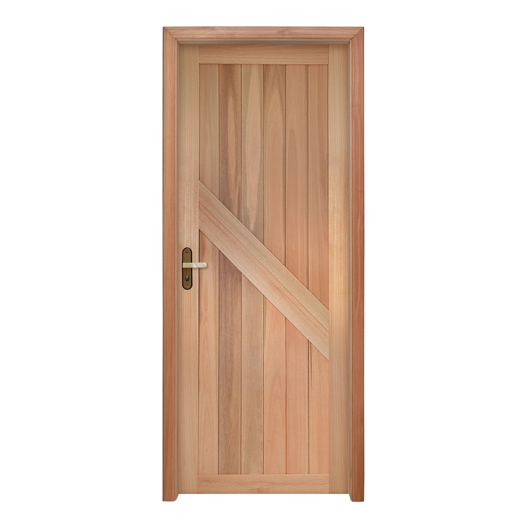Kit Porta Madeira de Giro Direito Marrom 213x94cm com Batente EWK P14 Rondosul
