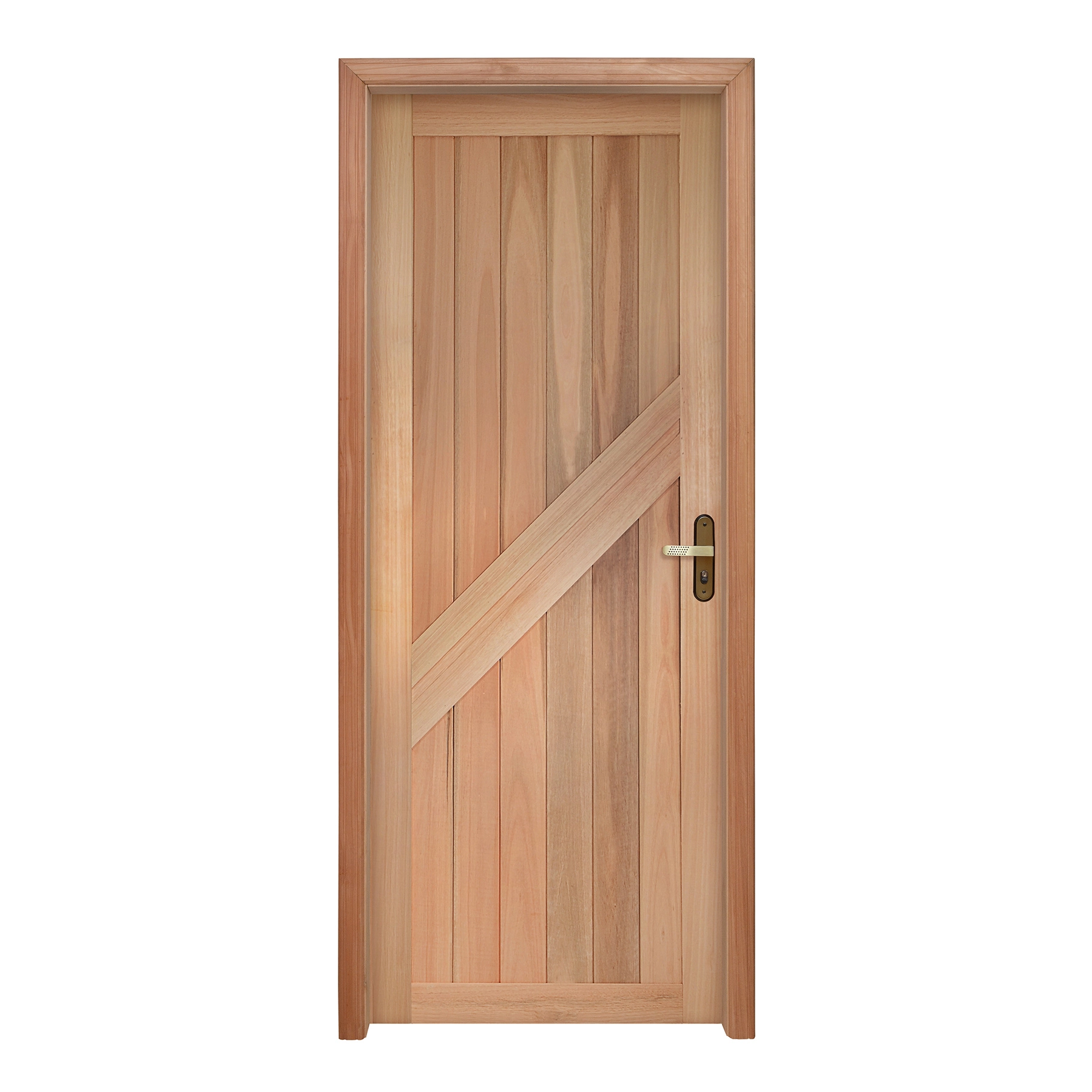 Kit Porta Madeira de Giro Esquerdo Marrom 213x94cm com Batente EWK P14 Rondosul