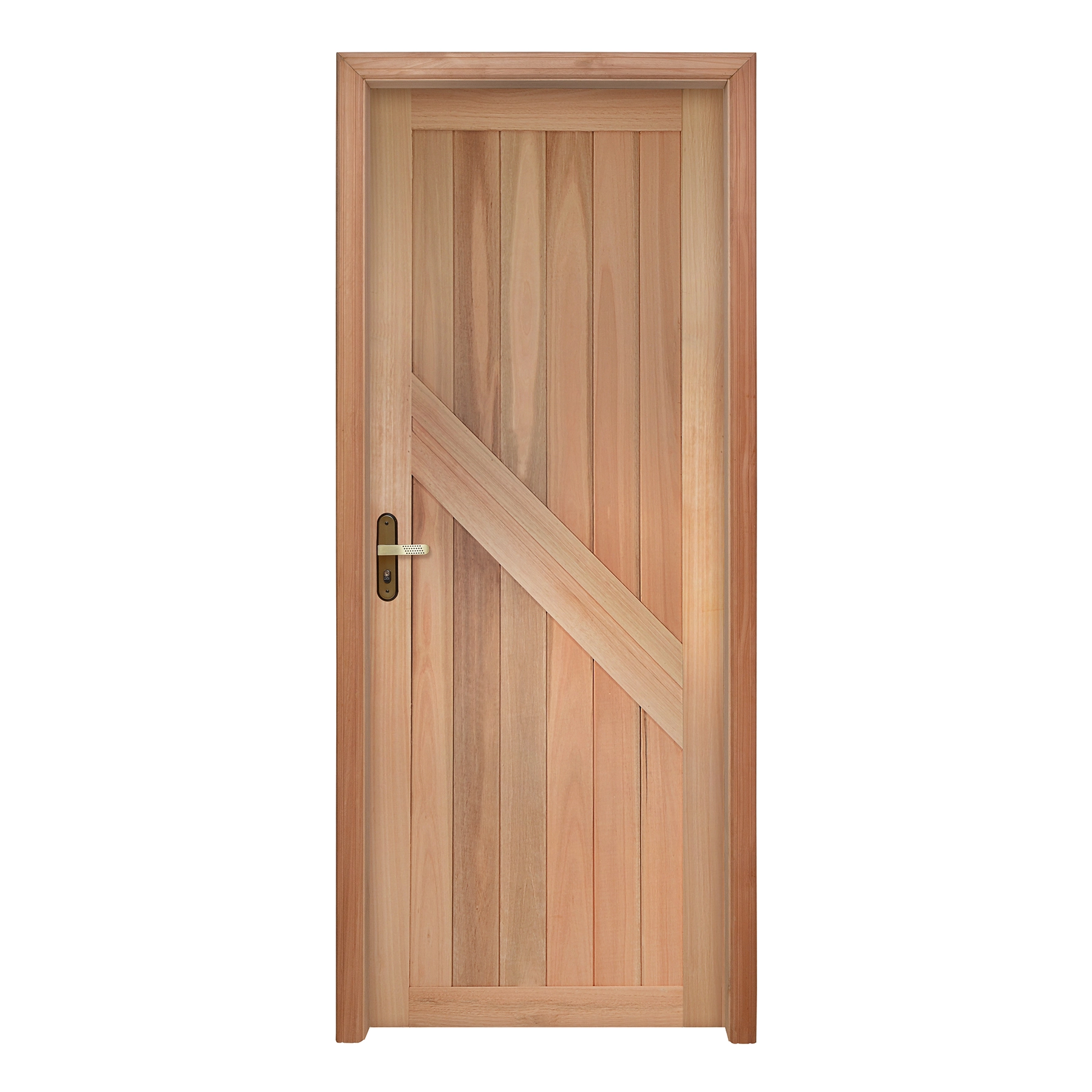Kit Porta Madeira de Giro Direito Marrom 213x84cm com Batente EWK P14 Rondosul