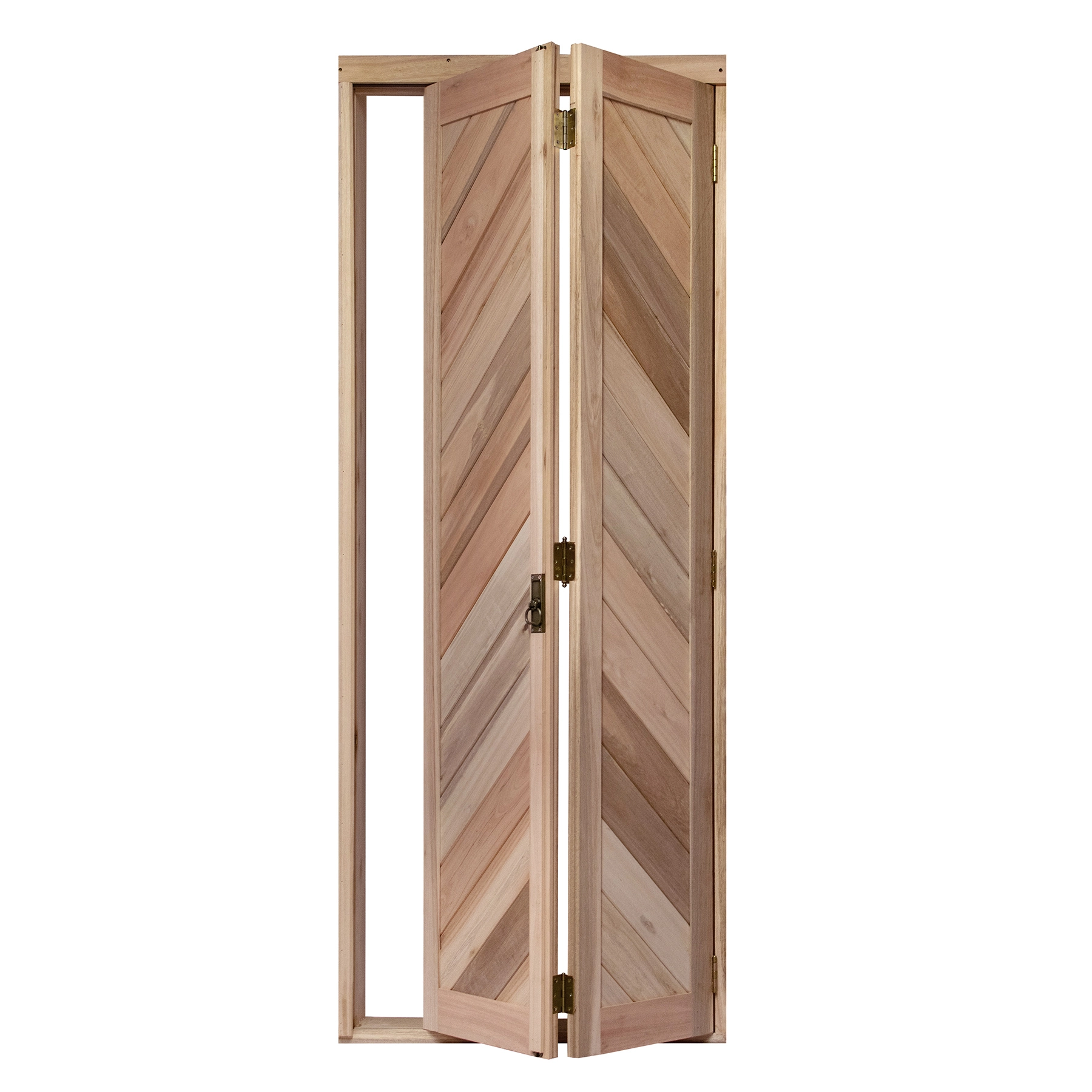 Kit Porta Madeira Camarão Direito Marrom 213x94cm com Batente EWK P27 Rondosul