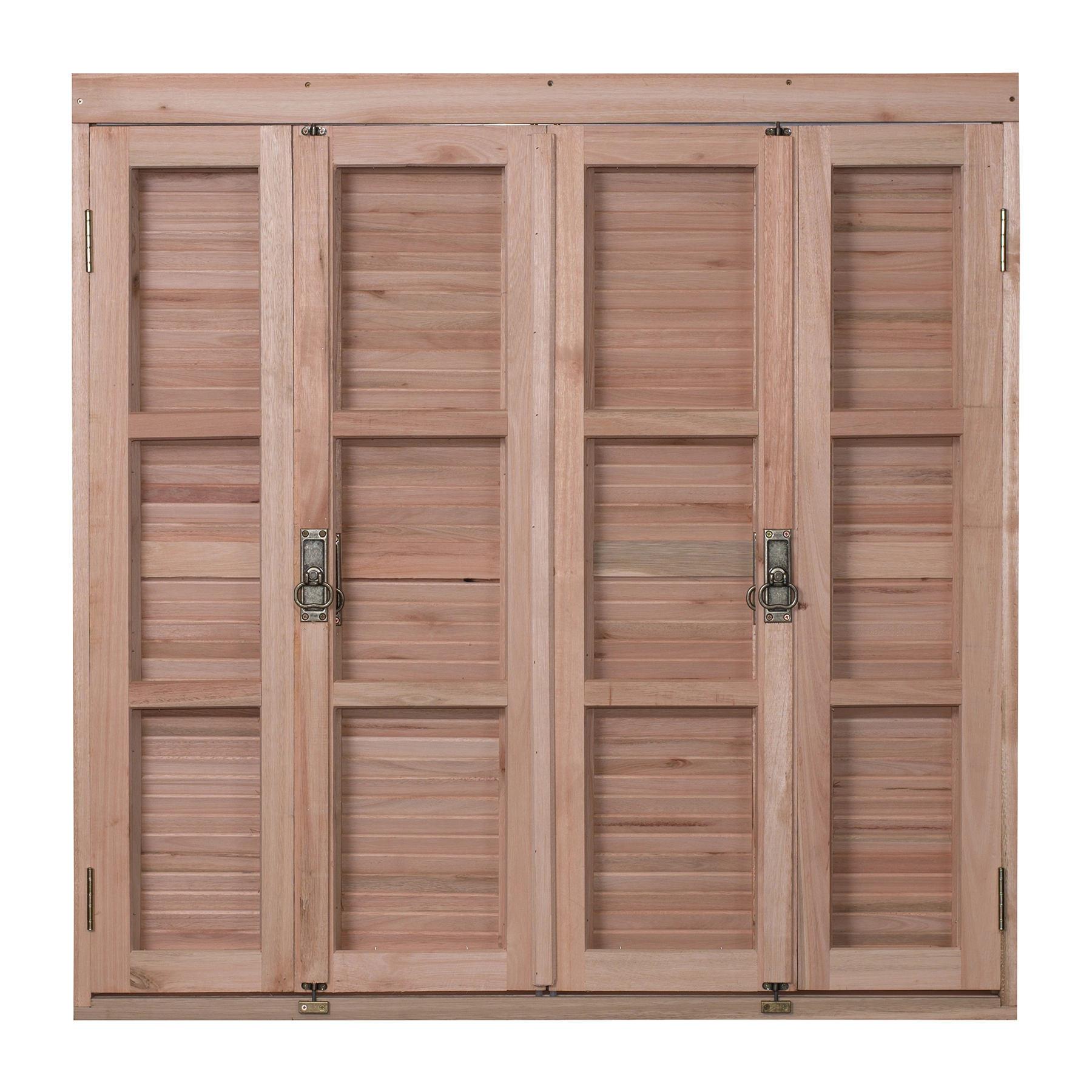 Janela de Madeira Veneziana Pantográfica 8 Folhas 120x120cm Rondosul Natural