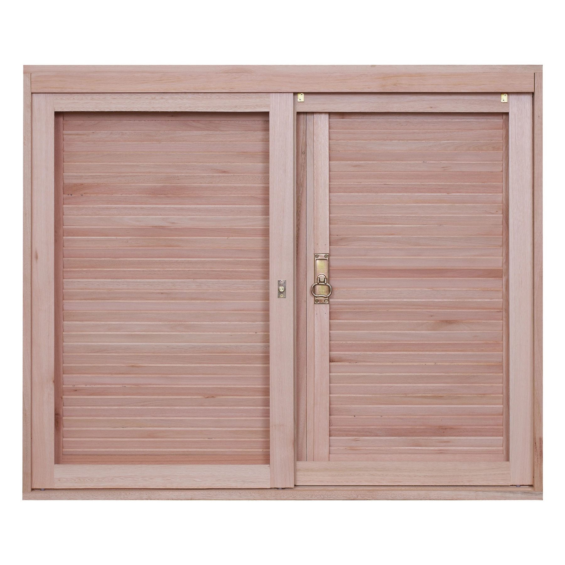 Janela de Madeira Veneziana 4 Folhas 100x100cm Rondosul Natural