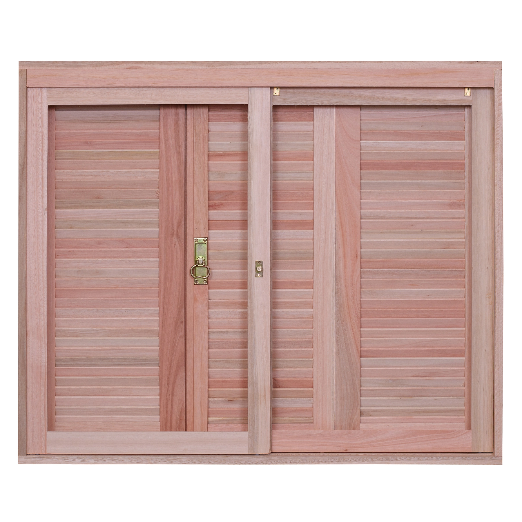Janela de Madeira Veneziana 5 Folhas 120x120cm Rondosul Natural