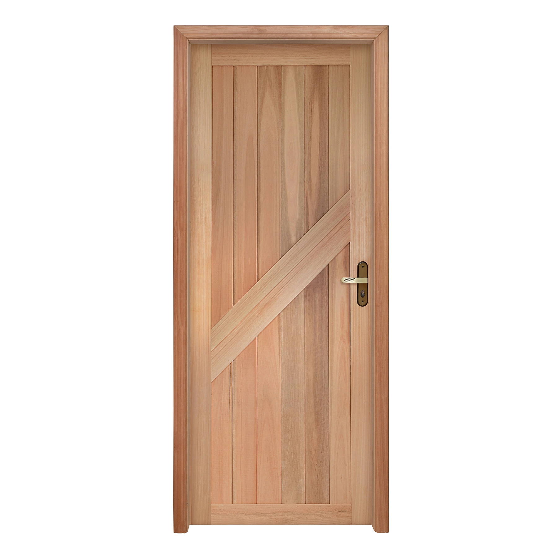 Kit Porta Madeira de Giro Esquerdo Marrom 213x84cm com Batente EWK P14 Rondosul