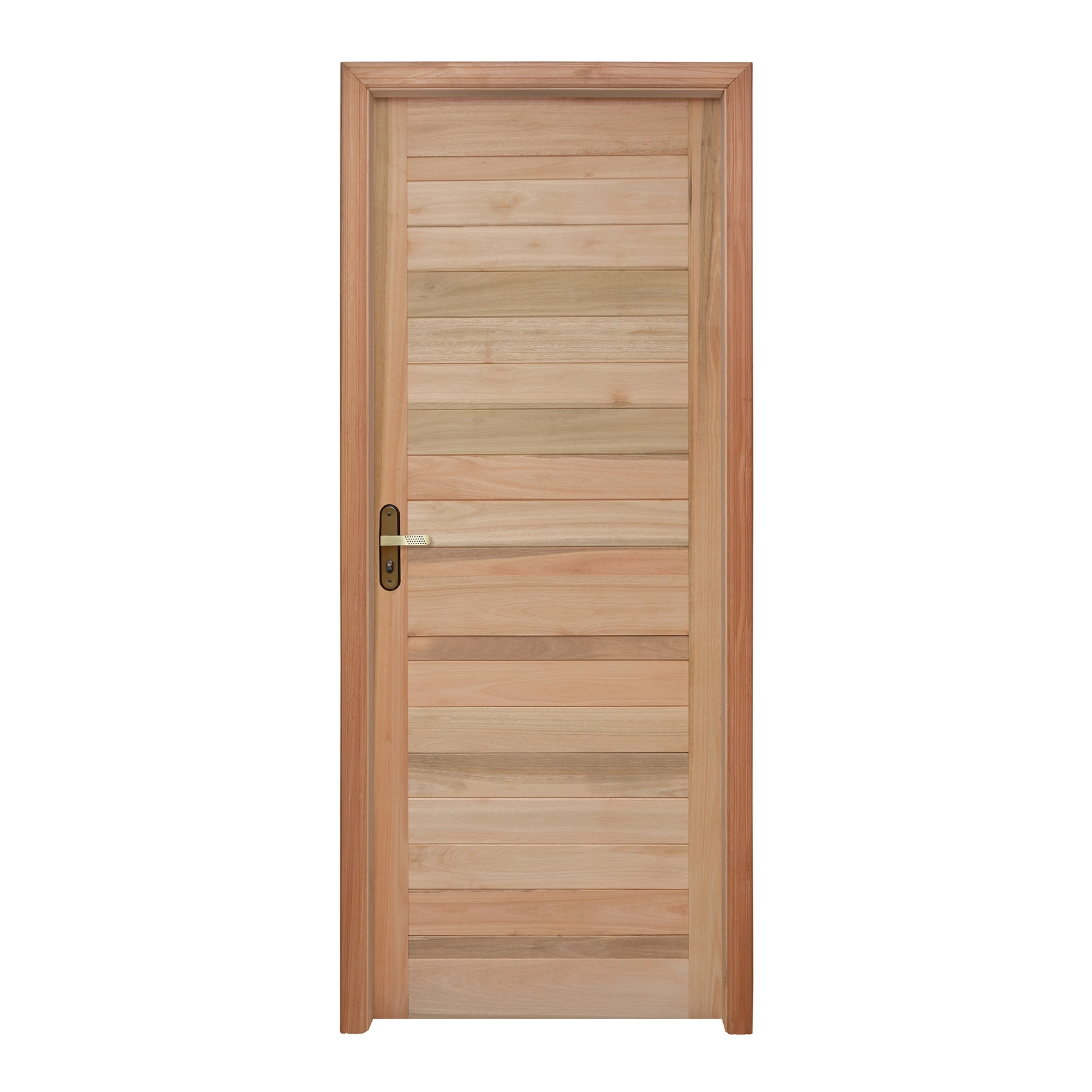 Kit Porta Madeira de Giro Direito Marrom 213x94cm com Batente EWK P28 Rondosul