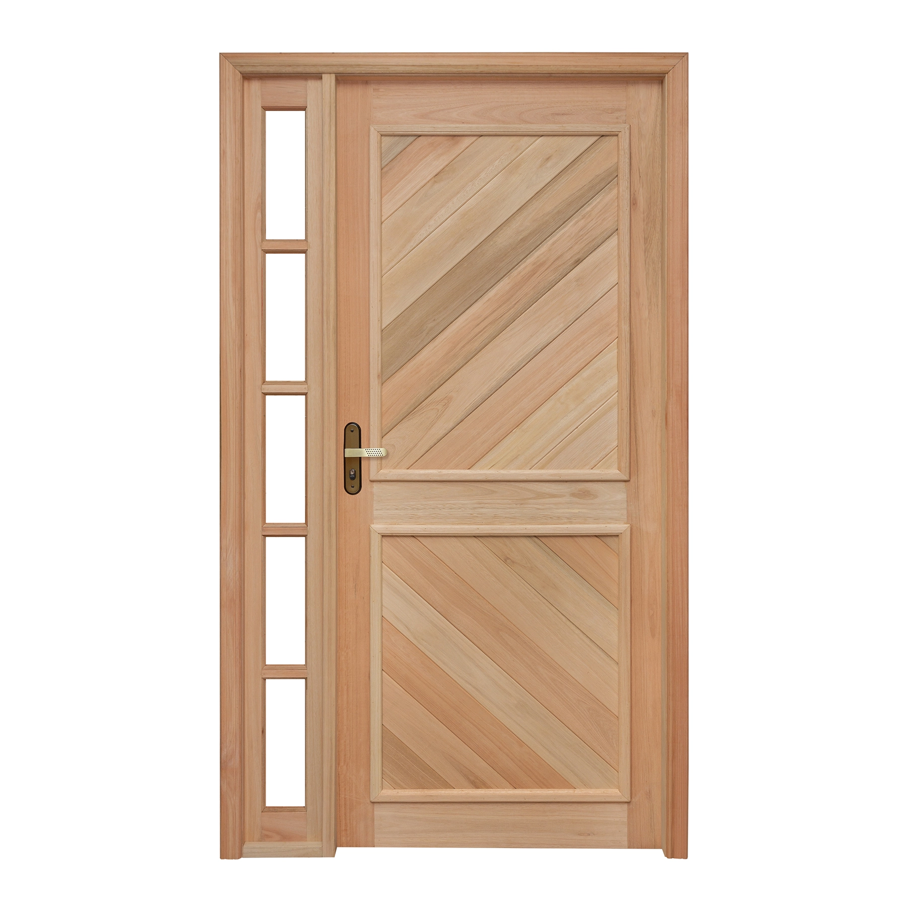 Kit Porta Madeira de Giro Direito Marrom 213x119cm com Batente EWK P12 Rondosul