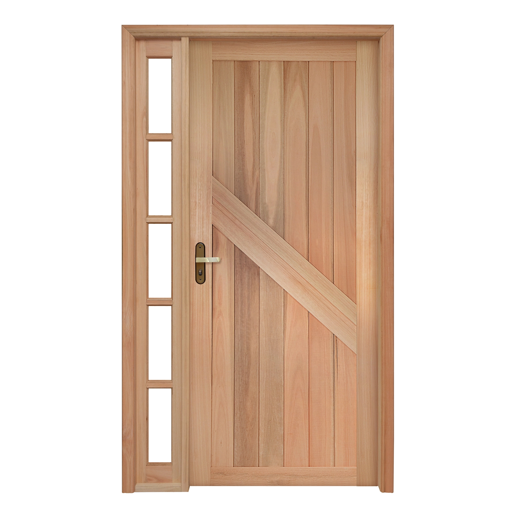 Kit Porta Madeira de Giro Direito Marrom 213x119cm com Batente EWK P14 Rondosul