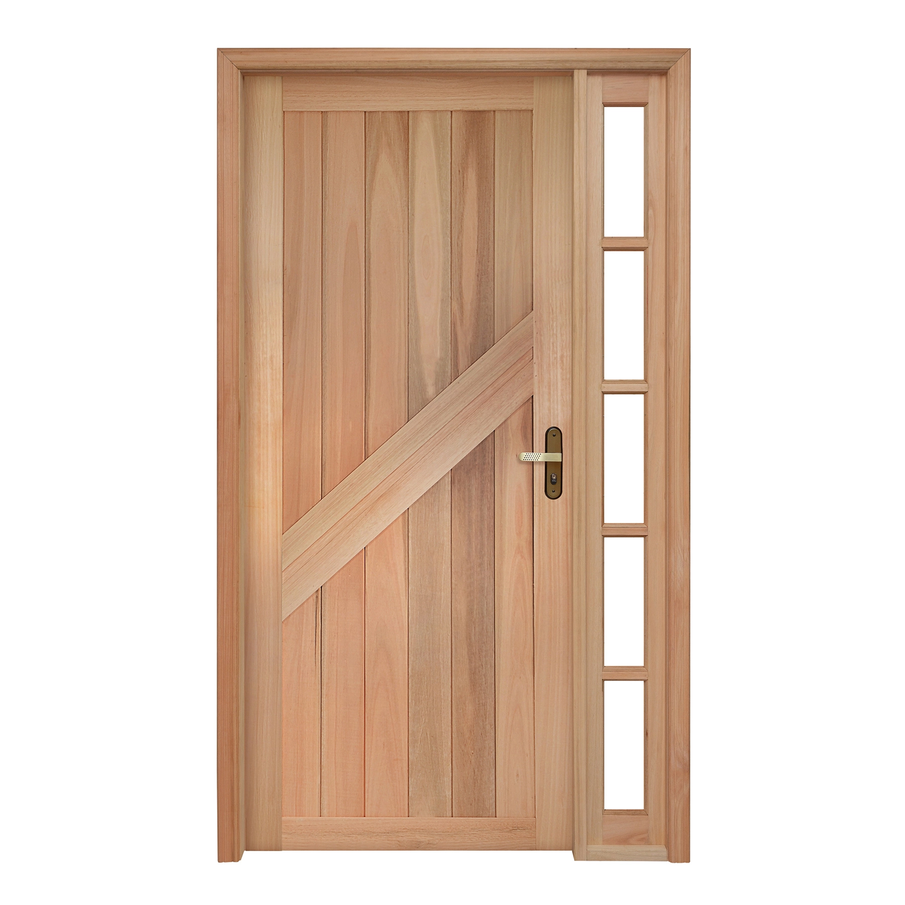 Kit Porta Madeira de Giro Esquerdo Marrom 213x119cm com Batente EWK P14 Rondosul