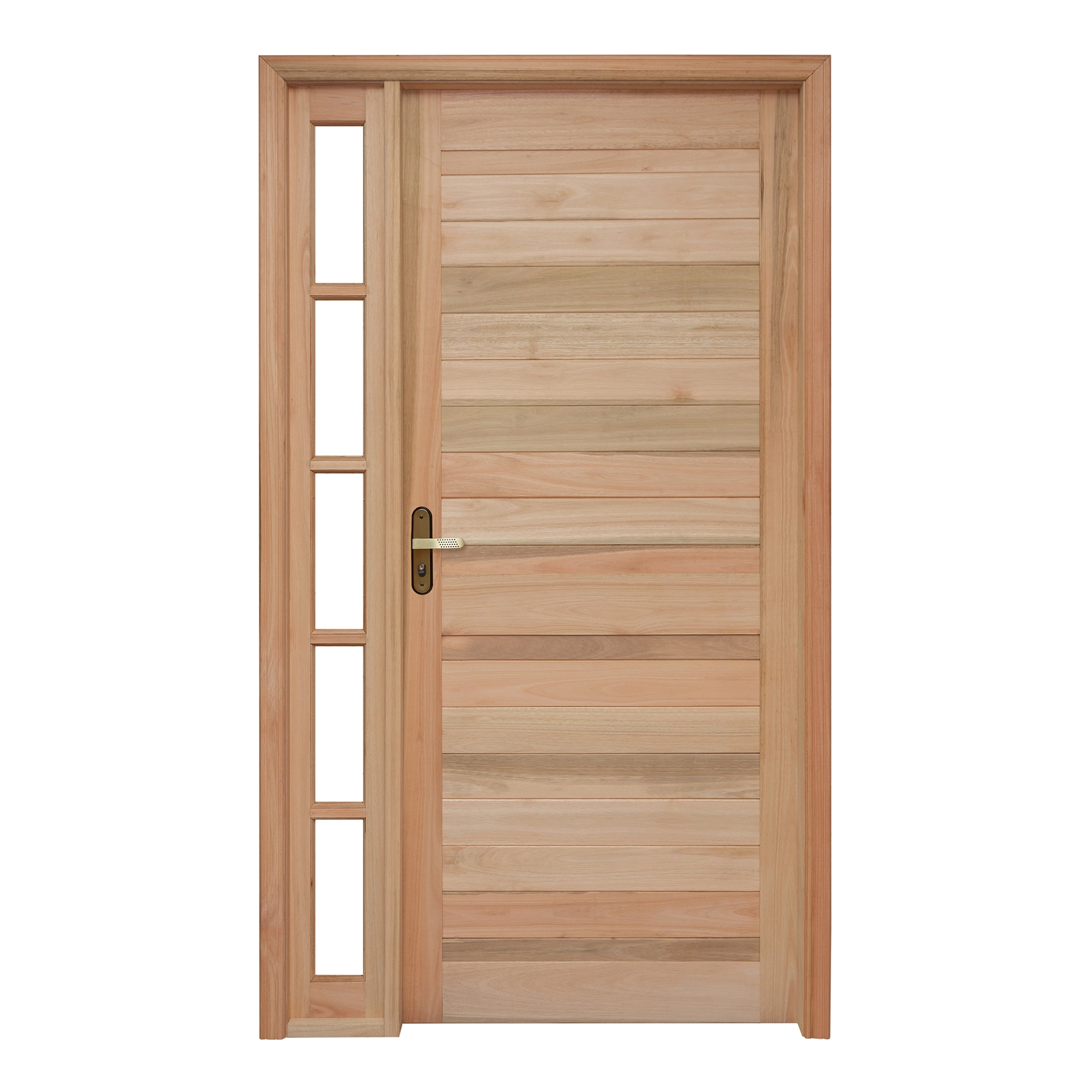Kit Porta Madeira de Giro Direito Marrom 213x109cm com Batente EWK P28 Rondosul