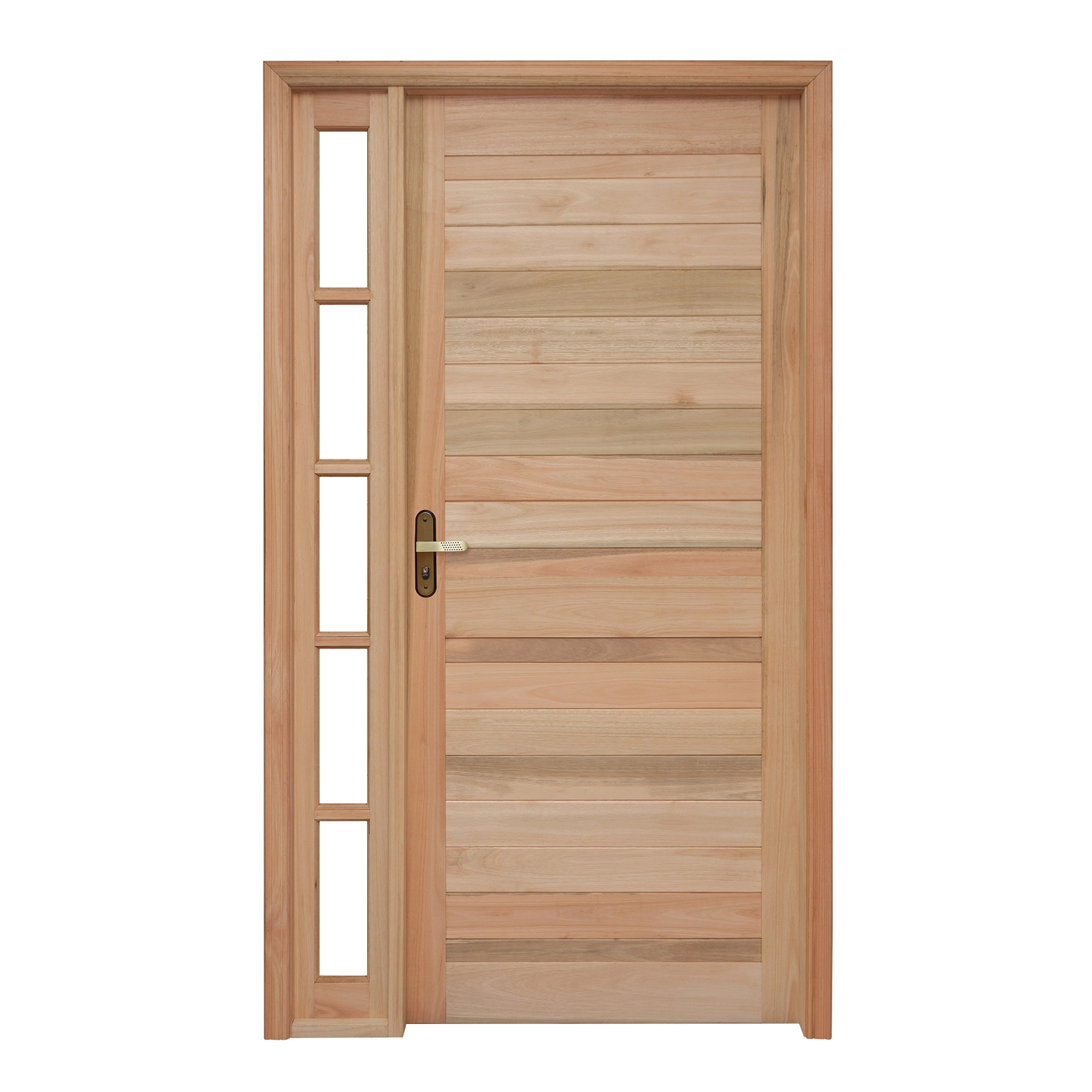 Kit Porta Madeira de Giro Direito Marrom 213x119cm com Batente EWK P28 Rondosul