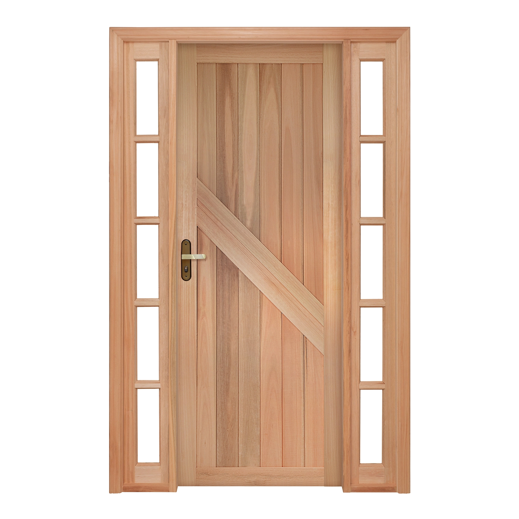 Kit Porta Madeira de Giro Direito Marrom 213x134cm com Batente EWK P14 Rondosul