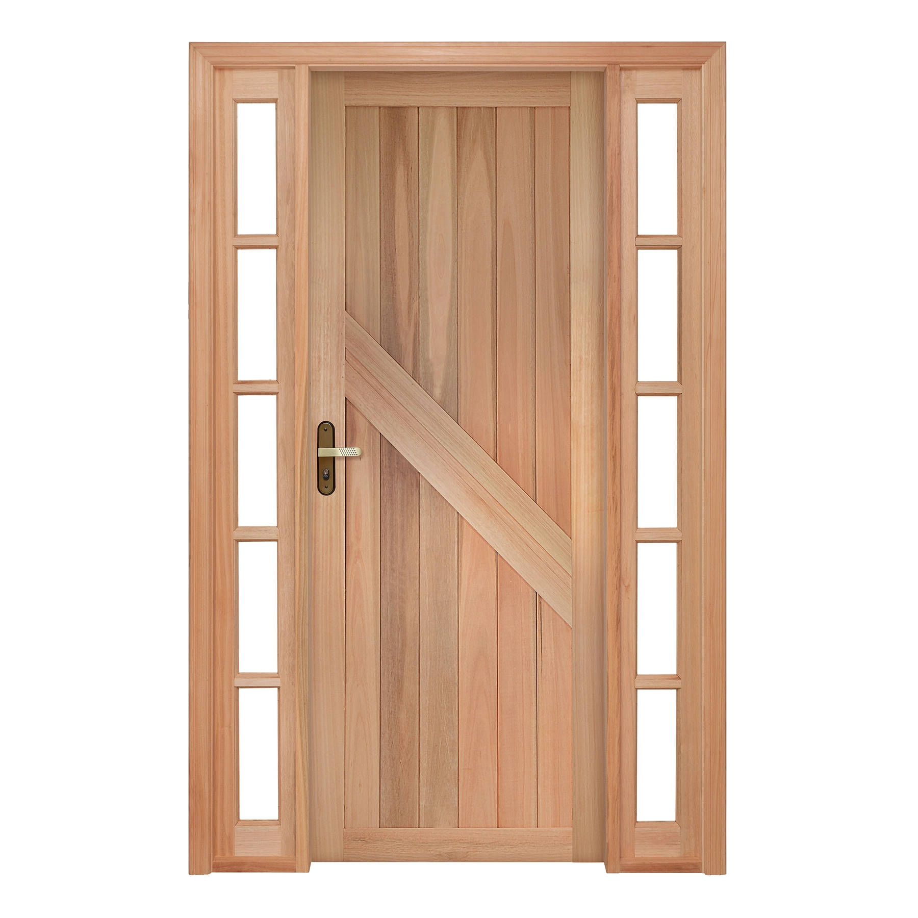 Kit Porta Madeira de Giro Direito Marrom 213x144cm com Batente EWK P14 Rondosul