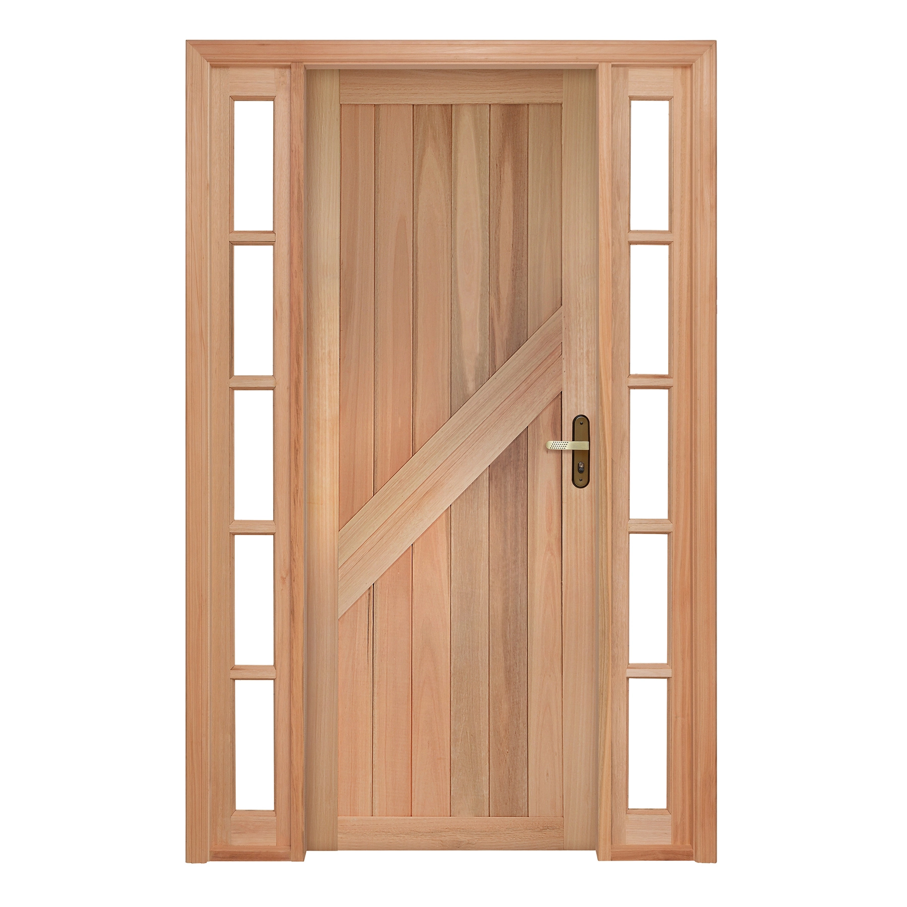 Kit Porta Madeira de Giro Esquerdo Marrom 213x134cm com Batente EWK P14 Rondosul