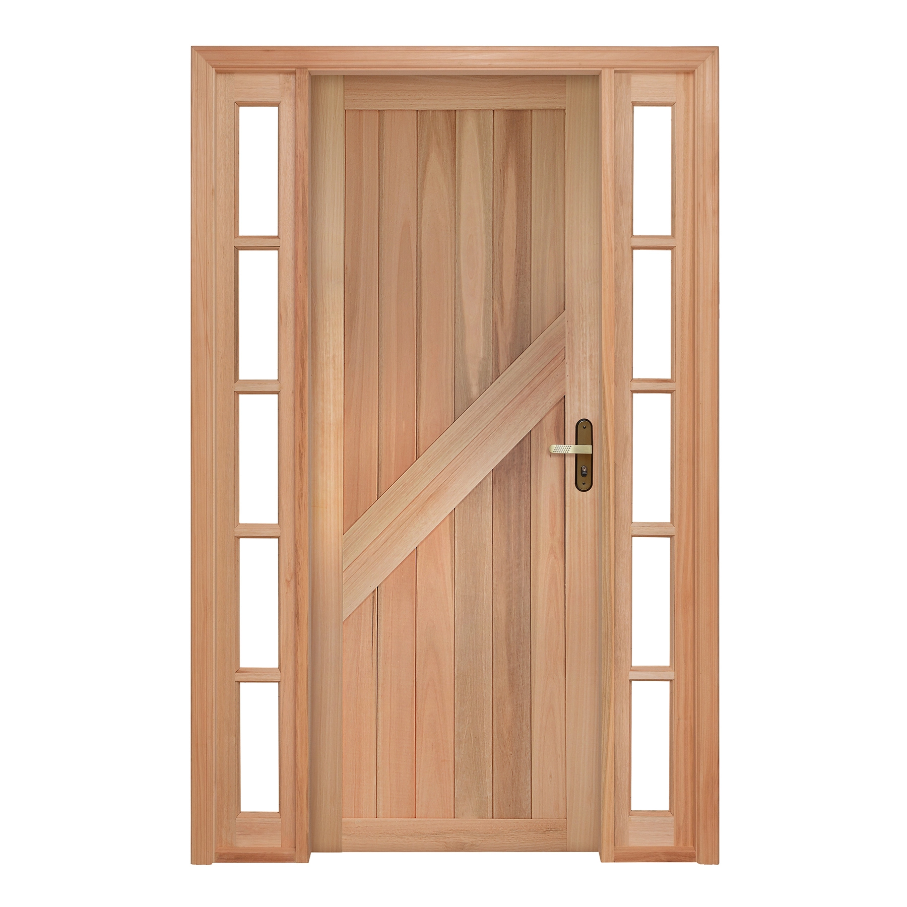 Kit Porta Madeira de Giro Esquerdo Marrom 213x144cm com Batente EWK P14 Rondosul