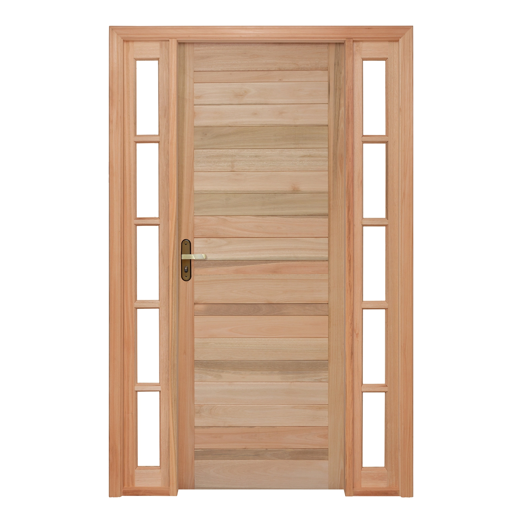 Kit Porta Madeira de Giro Direito Marrom 213x134cm com Batente EWK P28 Rondosul