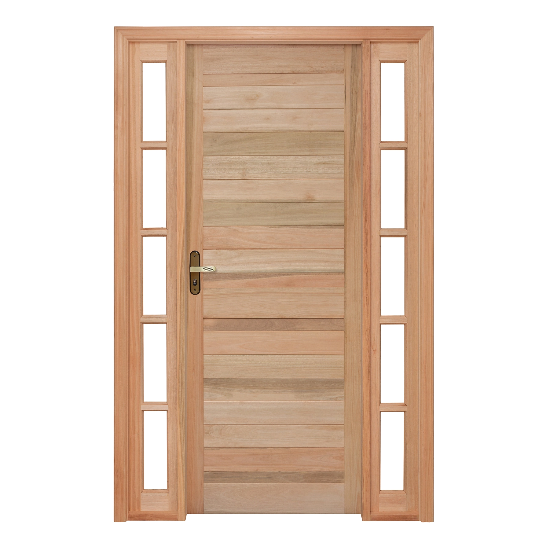 Kit Porta Madeira de Giro Direito Marrom 213x144cm com Batente EWK P28 Rondosul