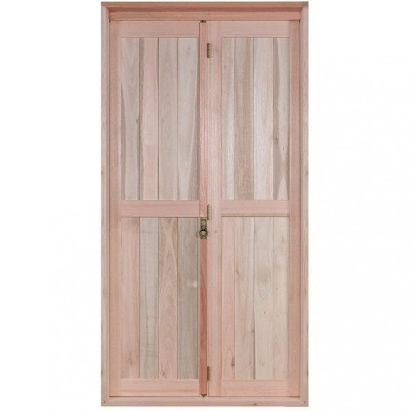 Porta De Madeira Camarão 213x84cm Com Lambris E Marco Batente 14cm Ewk P36 Rondosul Abertura Direita Madeira Natural