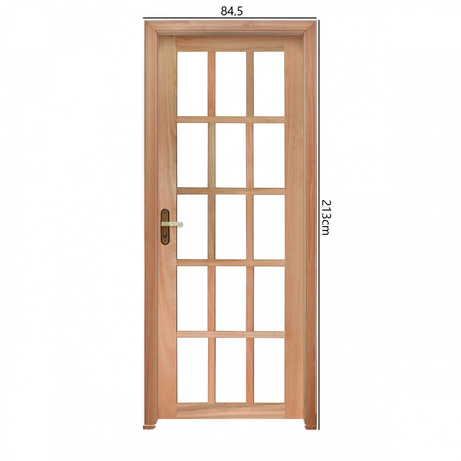 Kit Porta Madeira de Giro Esquerdo Marrom 210x80cm com Batente Decorada Rondosul