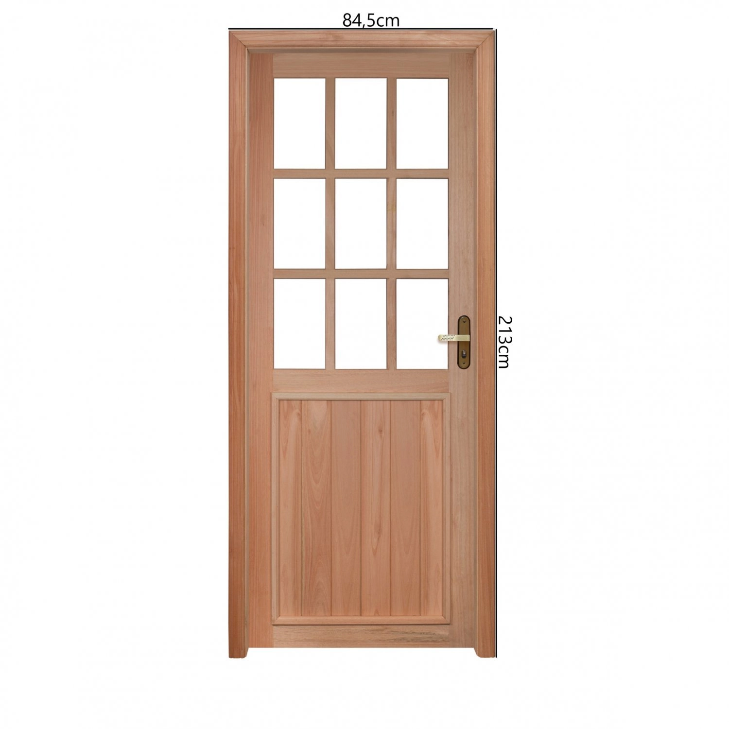 Kit Porta Madeira de Giro Esquerdo Marrom 210x80cm com Batente Decorada Rondosul