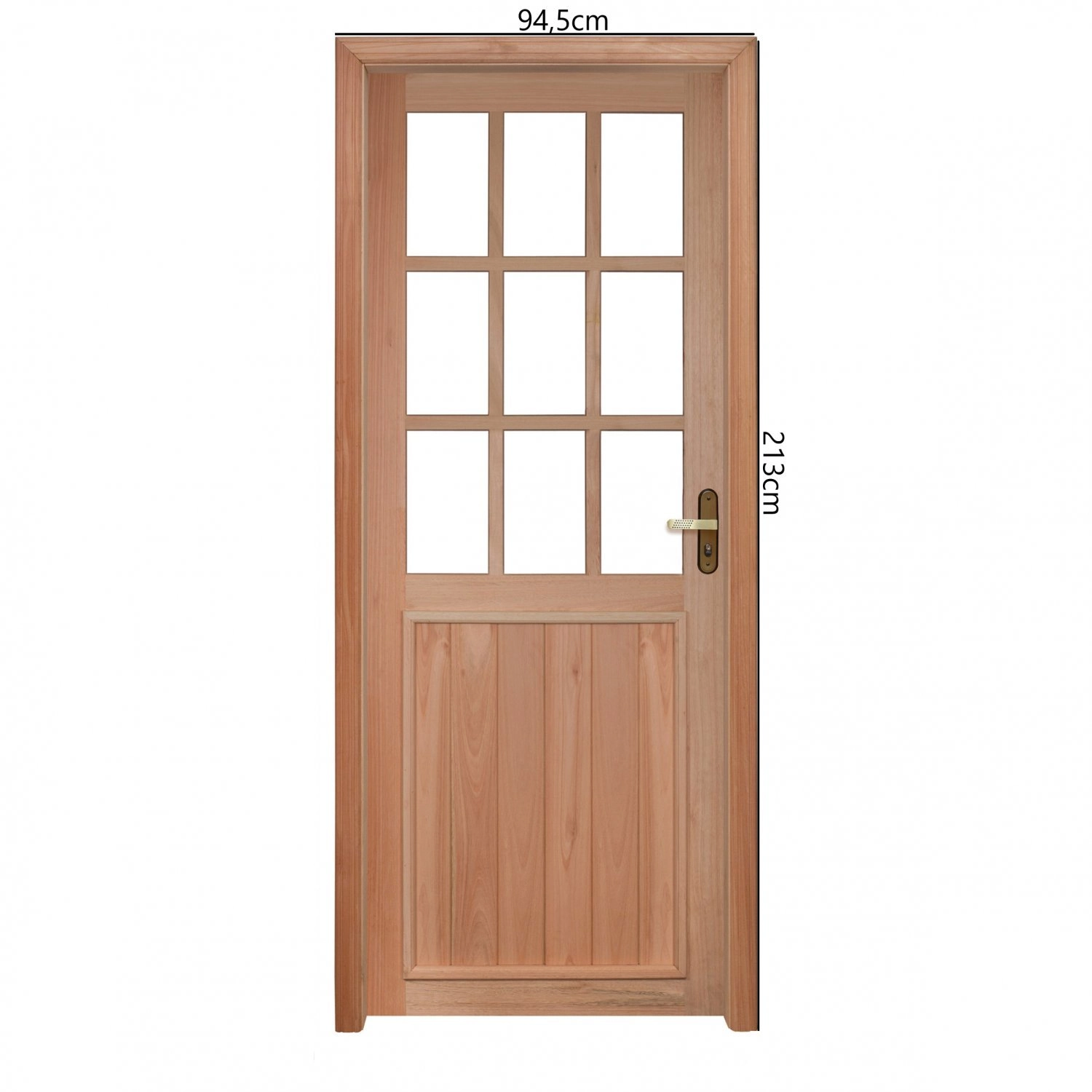 Kit Porta Madeira de Giro Esquerdo Marrom 210x80cm com Batente Decorada Rondosul