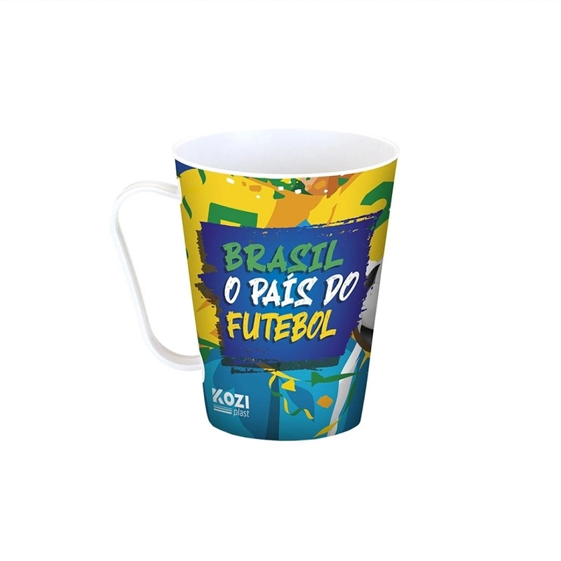 Caneca Plastica Brasil Decorado 350ml Un