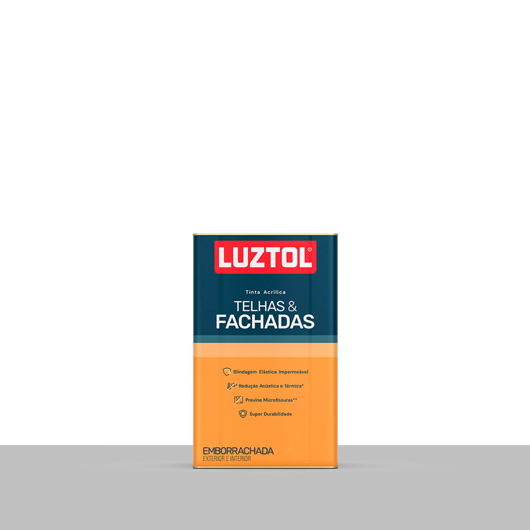 Tinta Acrílica Emborrachada Telhas e Fachadas Branco Fosco 18L Luztol