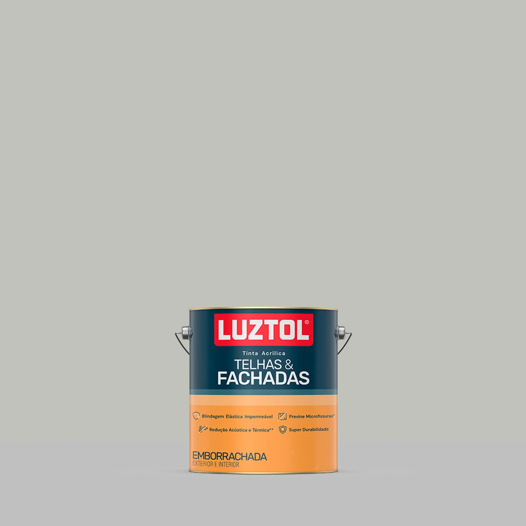 Tinta Acrílica Emborrachada Telhas e Fachadas Gelo Pantone Fosco 3.6L Luztol