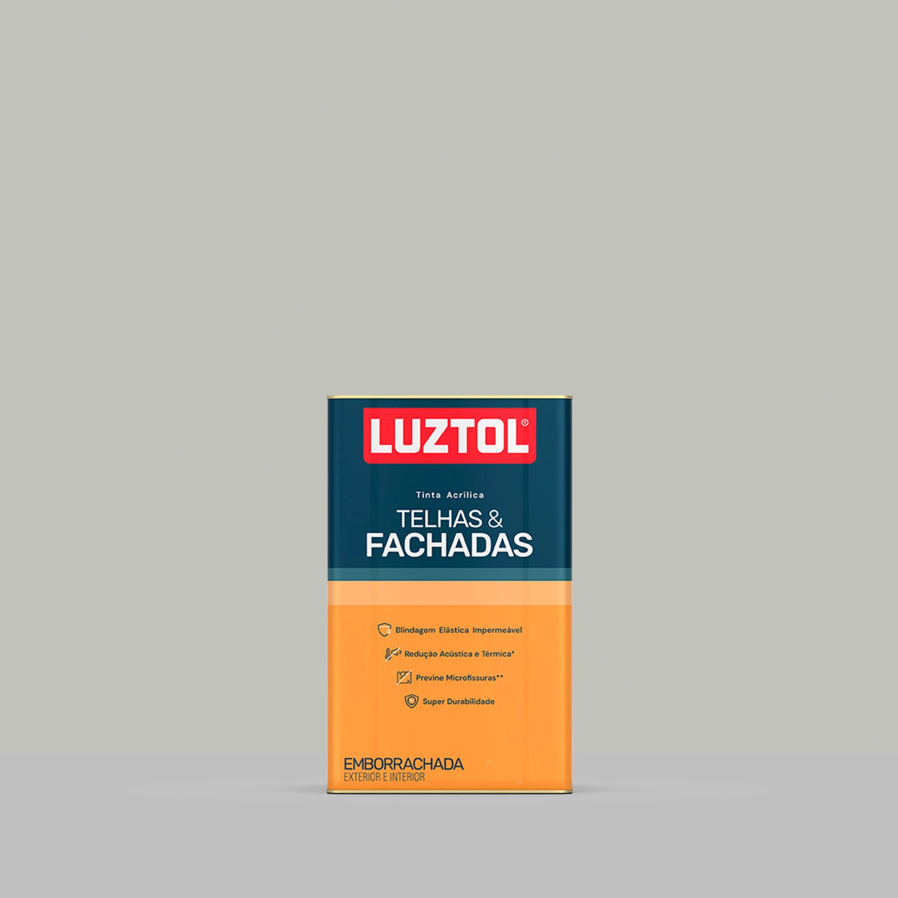 Tinta Acrílica Emborrachada Telhas e Fachadas Gelo Pantone Fosco 18L Luztol