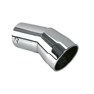 Ponteira de Escapamento Cromada 4 Pol. 230mm Curva Chanfrada - FABBOF TC002