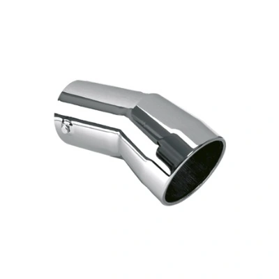 Ponteira de Escapamento Cromada 3.1/2 Pol. 220mm Curva Chanfrada - FABBOF TC006