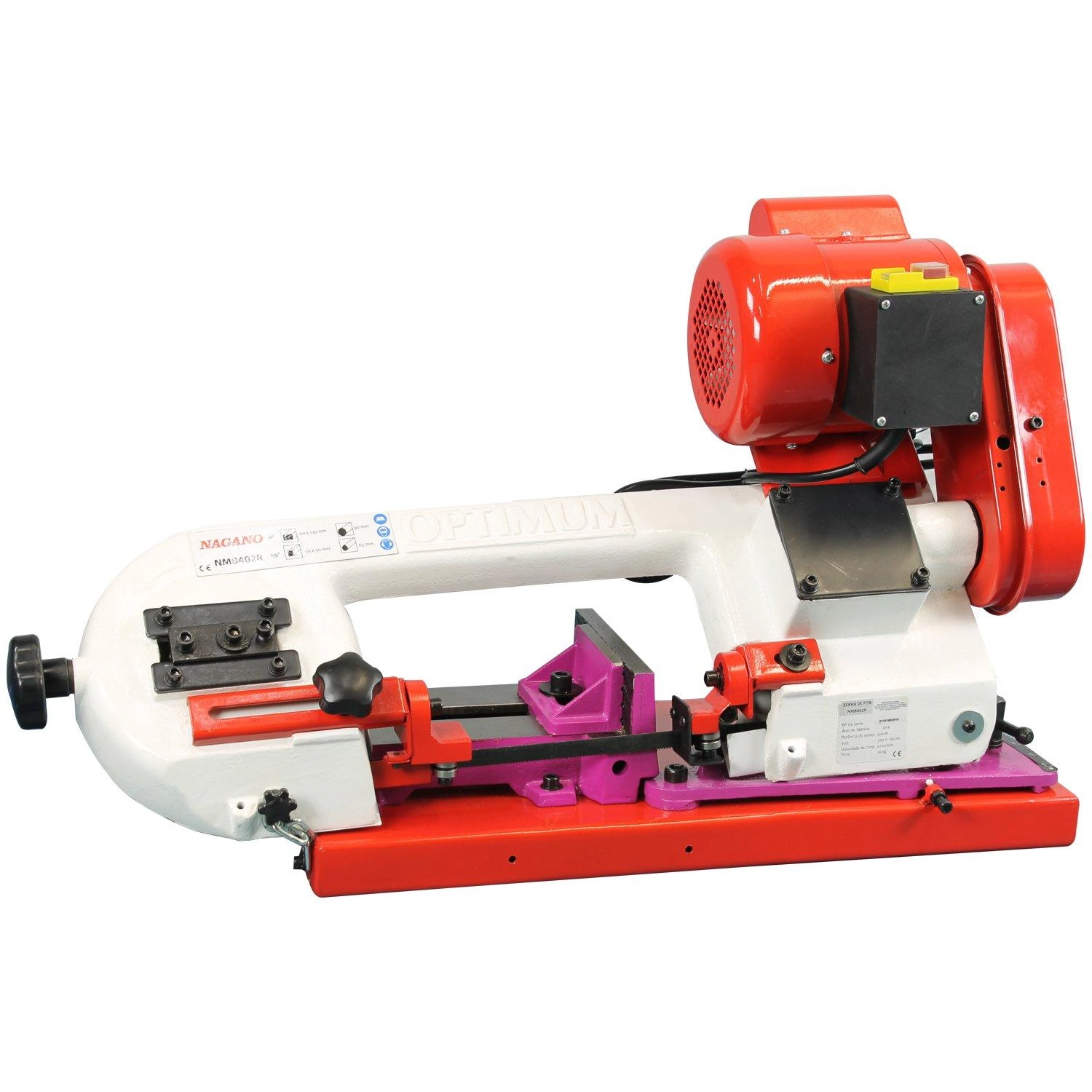 Máquina Serra Fita De Bancada 90mm 3.12 Pol Monofásica 220v 60hz 400w 12cv - Nmb402r