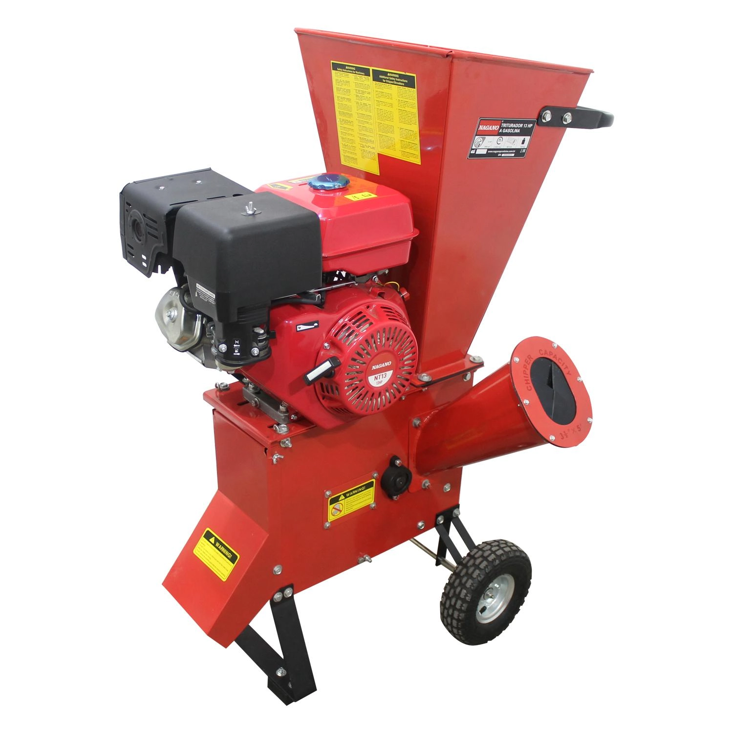 Triturador De Galhos A Gasolina 13 Hp 4 Tempos Capacidade De Trituração 4pol 102mm