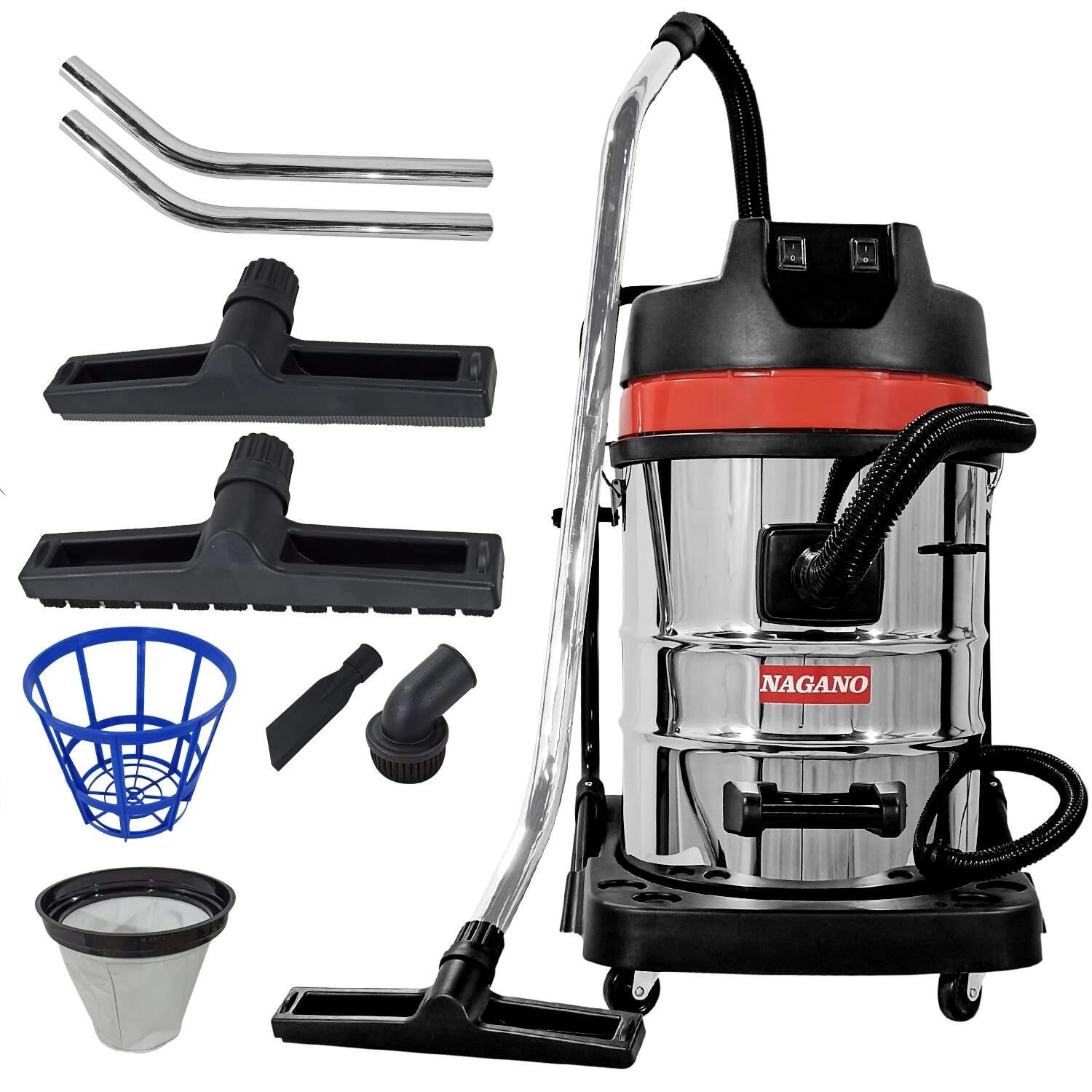Aspirador De Pó E Líquidos 70 Litros Inox 2000w Tambor 220v