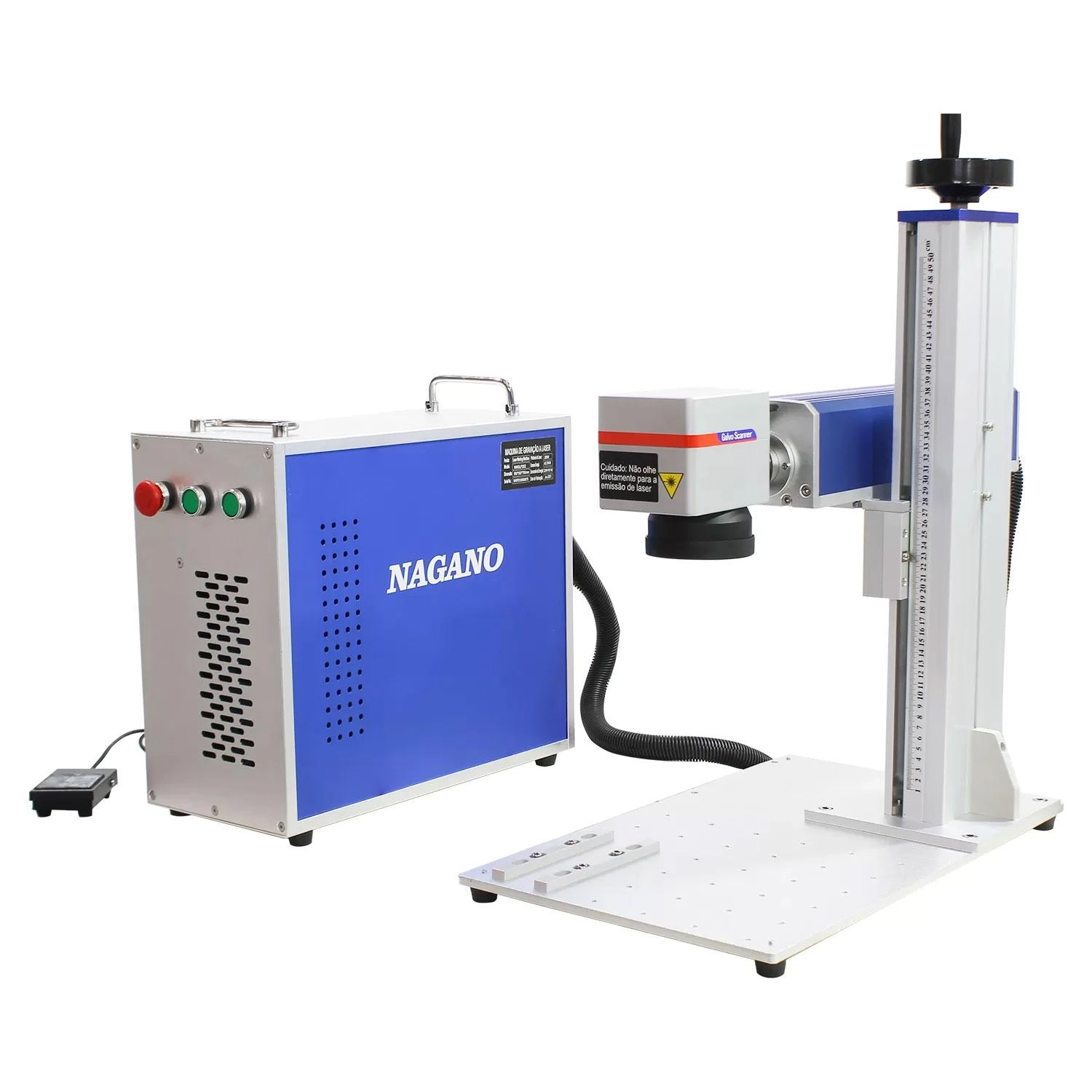 Máquina De Gravação Laser Metais Fiber Portátil 20w Com Entrada Eixo Rotativo