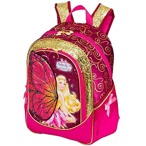 Mochila G Barbie Butterfly E A Princesa Fairy Pink E Dourado Sestini