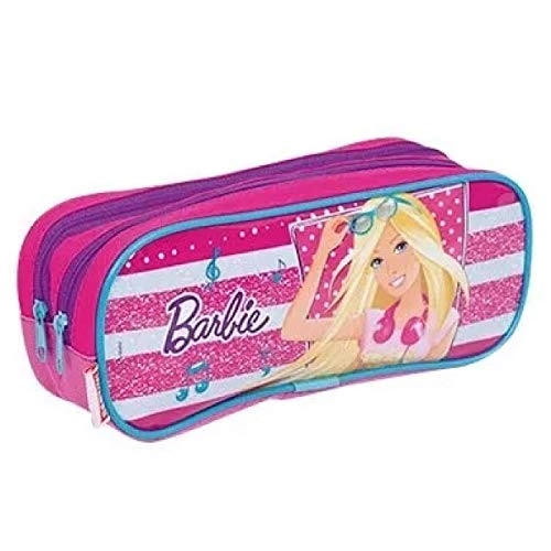 Estojo Escolar Duplo Barbie Rosa