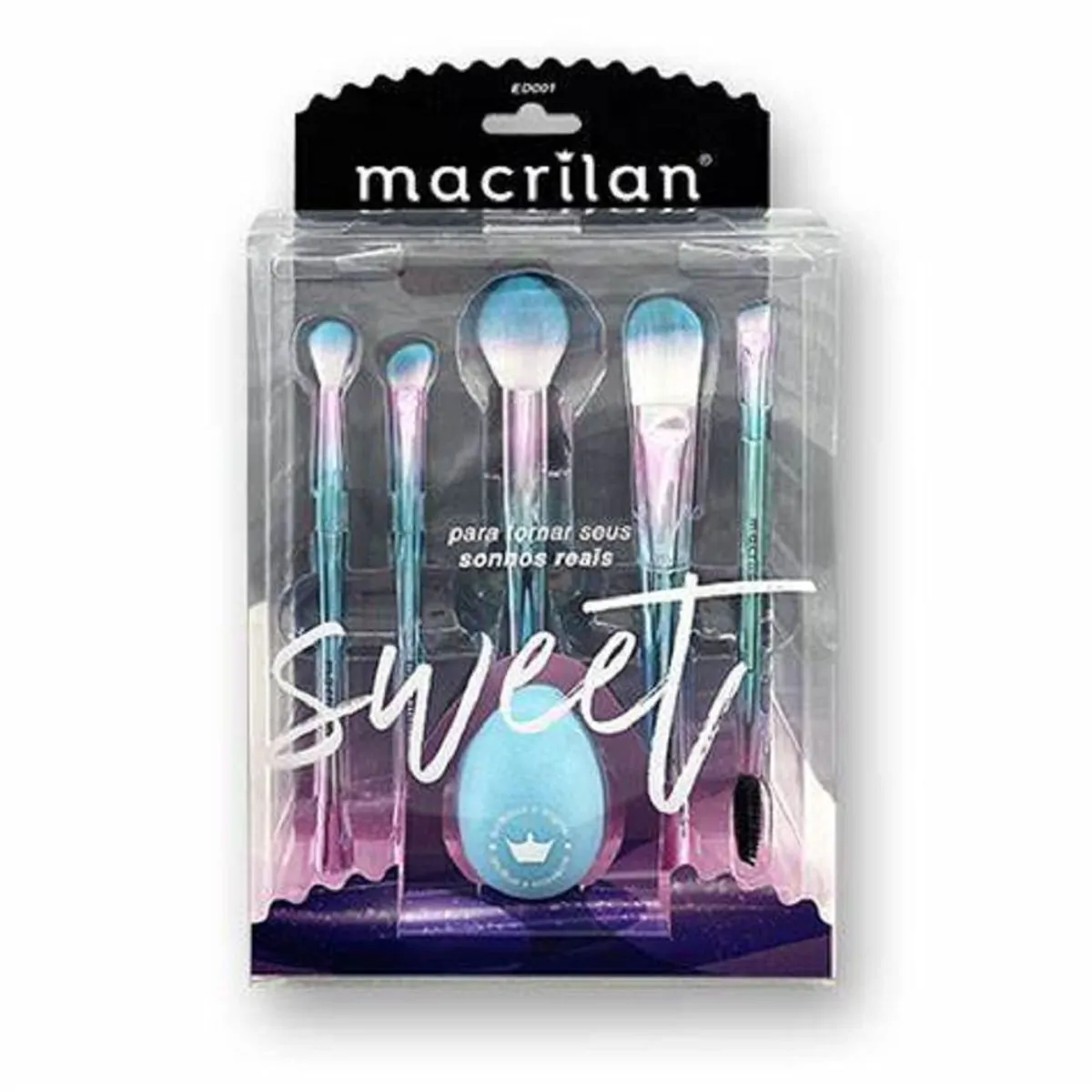 Kit Pincel Macrilan Sweet Com 5 Pinceis 1un