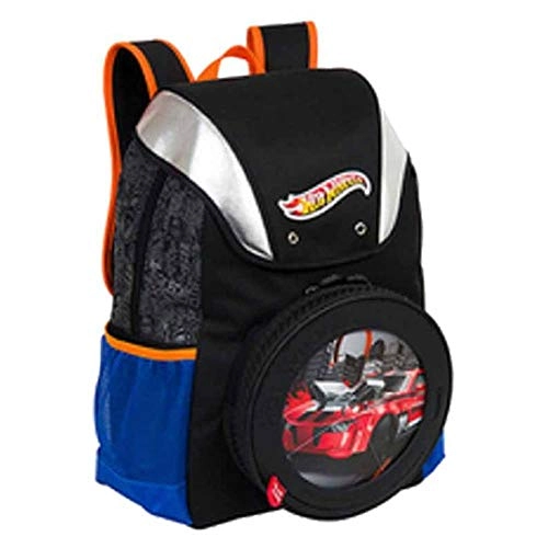 Mochila G Hot Wheels 14z Preto Azul E Laranja Sestini