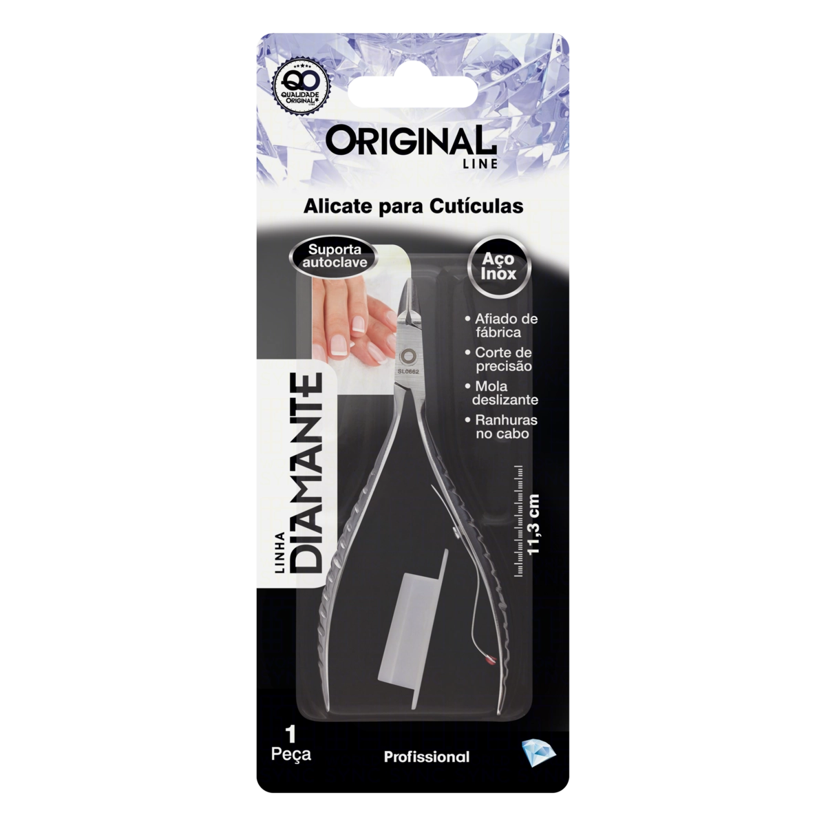 Alicate De Cutícula Original Line Diamante 11,3cm