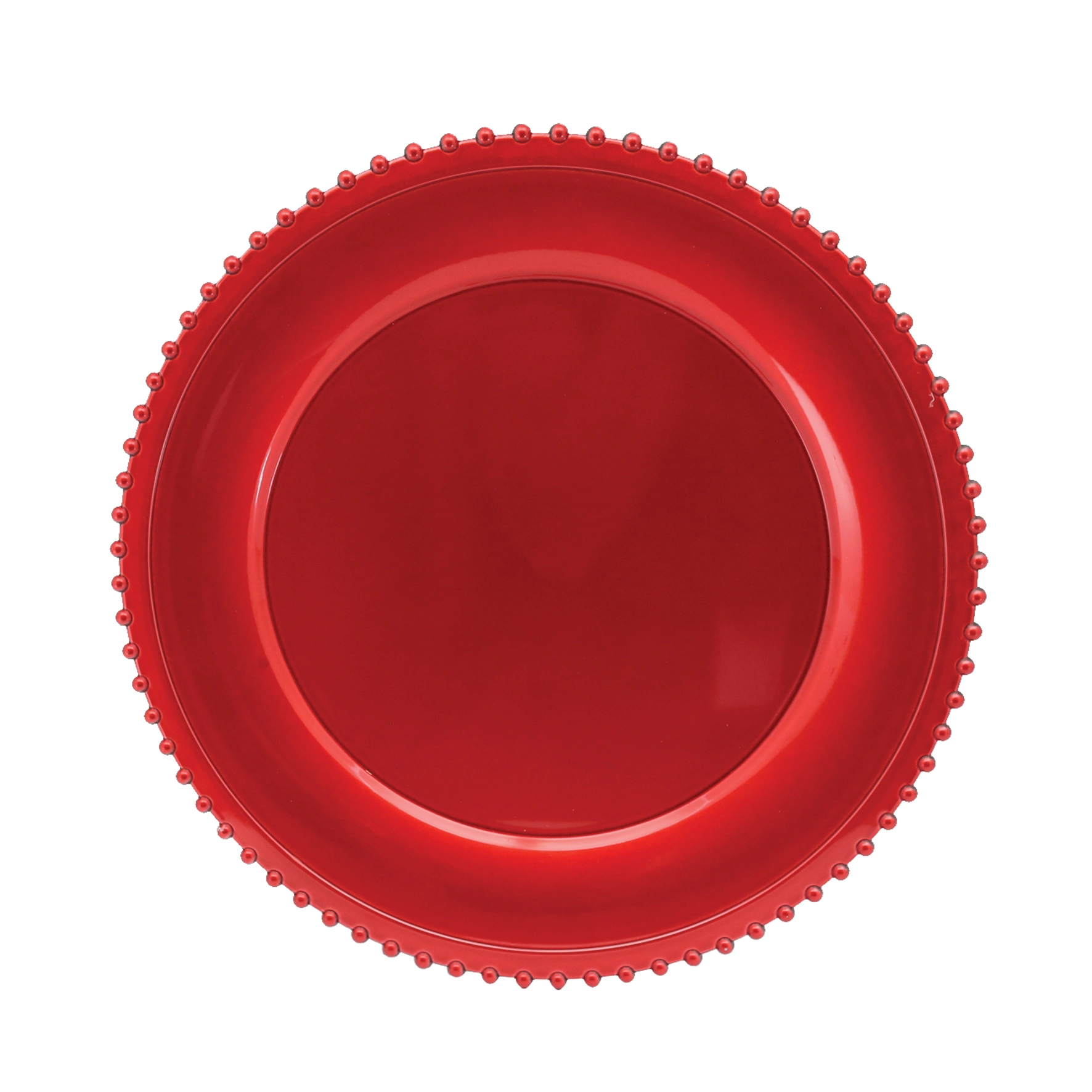 Sousplat Redondo Yangzi Borda Decorada Vermelho