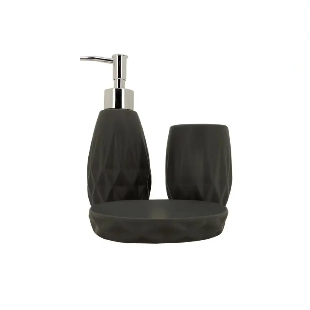 Jg Banheiro Metropole Porcelana Yazi 3pcs