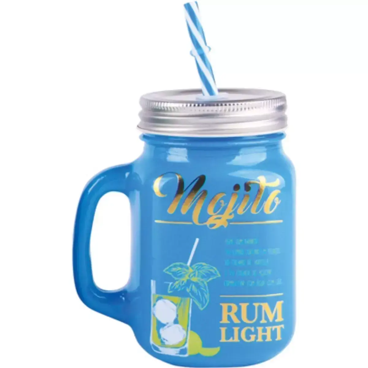 Jarra de Vidro com Canudo Drink 500ml