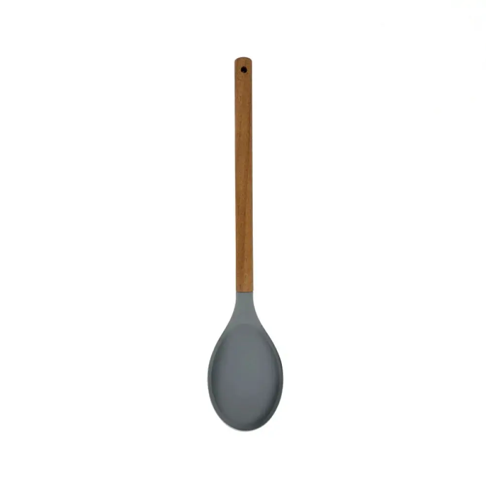 Colher Yazi Silicone C/cabo Madeira Acacia