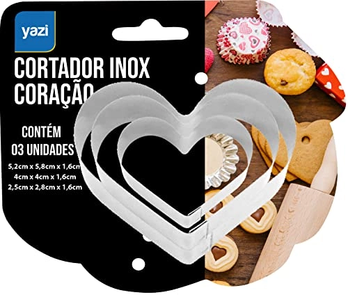 Cortador Inox Coracao Carol Yazi C/3