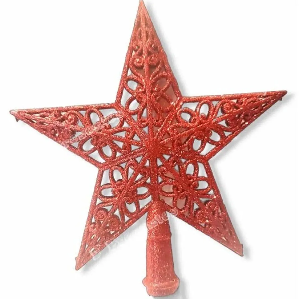 Enfeite de Natal Ponteira Estrela Arabesco Yangzi Vermelho 20 cm x 21 cm