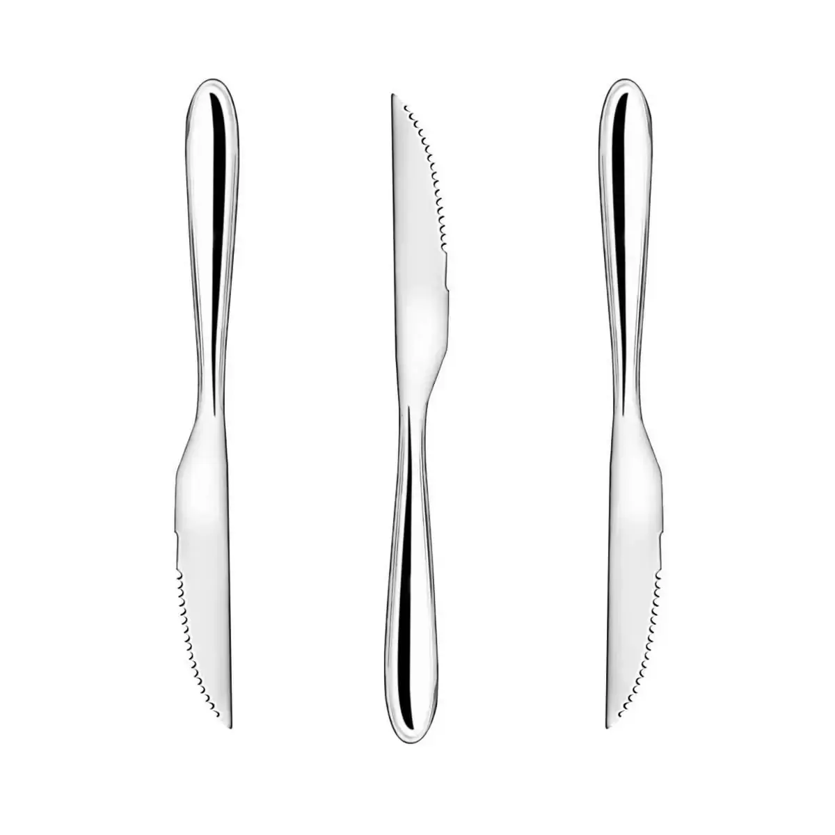 Jogo de facas de mesa churrasco inox 3pçs Talheres Master