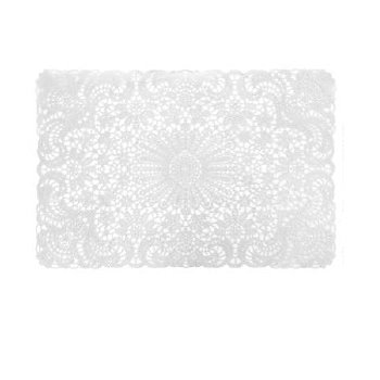JOGO 8 UNIDADES LUGAR AMERICANO CROCHET PVC 45X30CM BRANCO