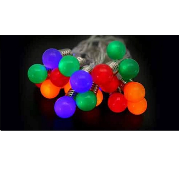 Cordao De Bolas C/20 Lampadas 1,4cm Coloridas 2m