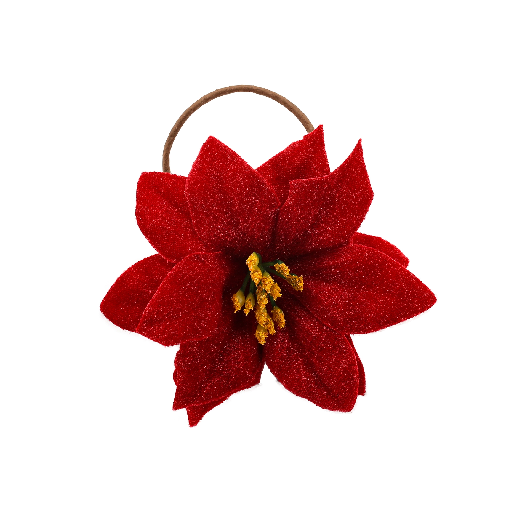 Anel De Guardanapo De Flor 10cm Vermelha